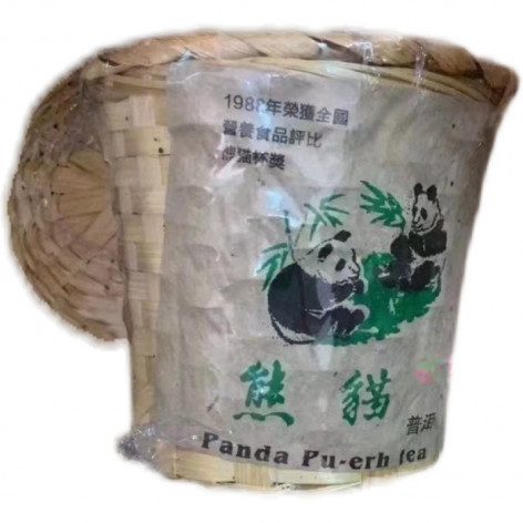 Шу Пуэр Оld Ripe Tea Panda 1988 года, чай в корзине из бамбука 500 гр, темный пуэр, Юньнань