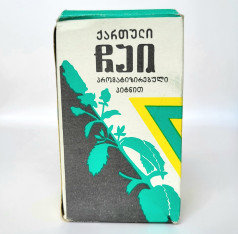 Грузинский байховый чай с мятой 1985 г, коллекционный черный чай 100 г