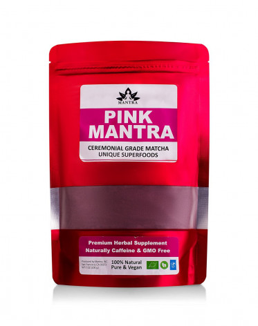 Рожева матча Pink Mantra, швидкорозчинний чай 100 гр, справжній чай матчу