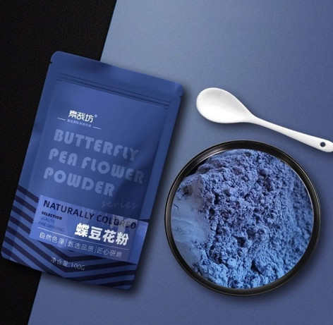 Синяя матча Butterfly pea flower powder в пакете 100 гр, порошковый цветочный чай